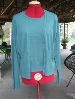 Joneswear Twinset Turquoise Knit 2 Pc Set